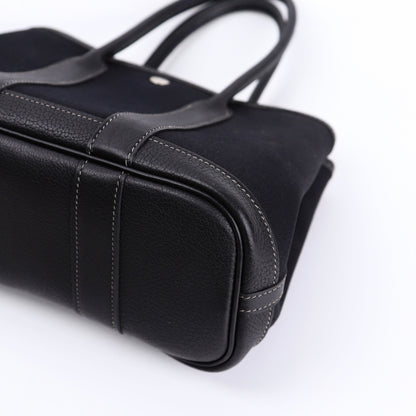 Hermes Garden Party TTPM Handbag in Black Buffalo/Canvas 2004, corner4
