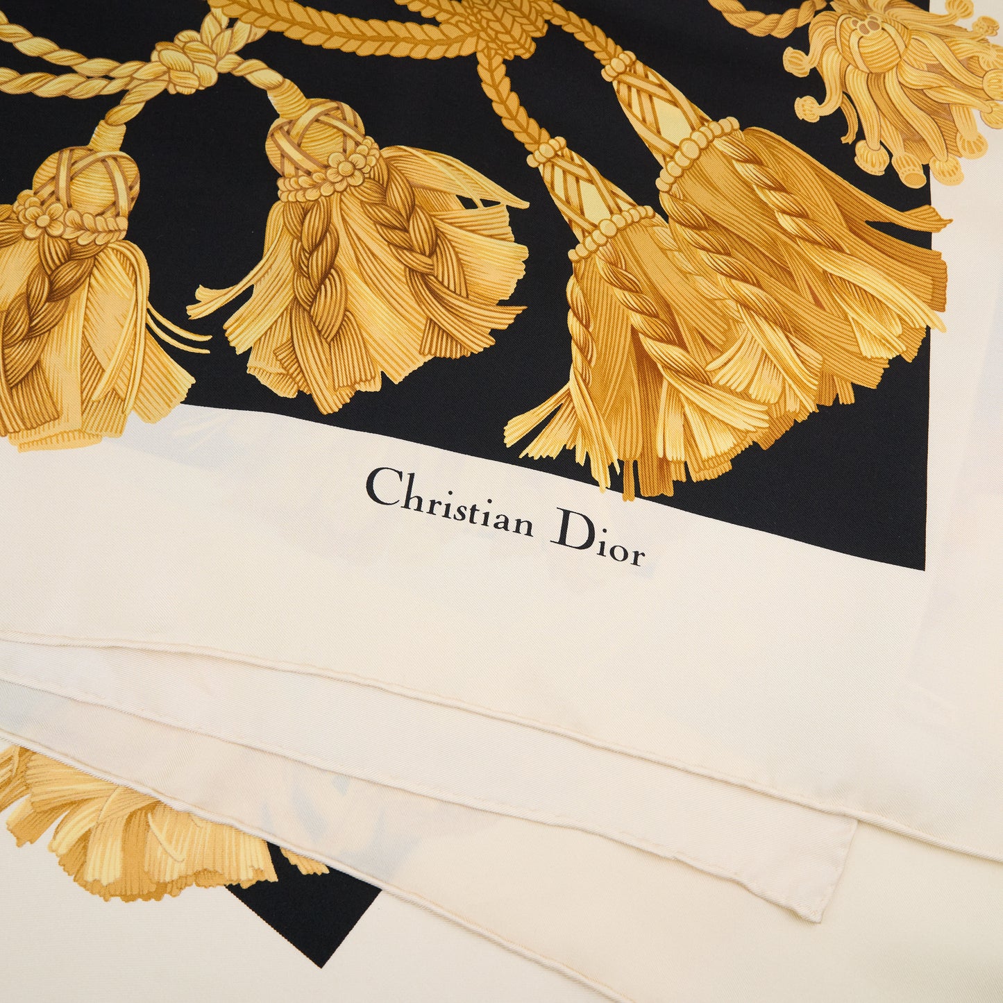 Christian Dior | Black Silk Logo Scarf