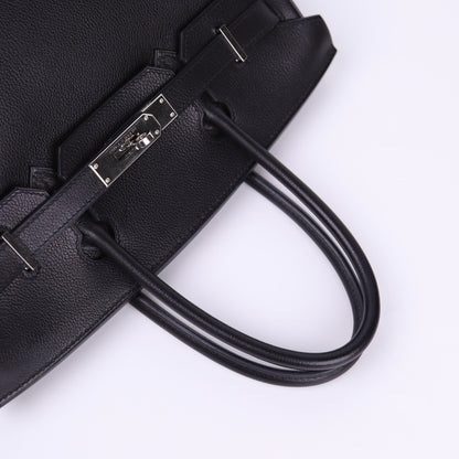 Hermes Birkin 30 in Evercolor Black 2008 PHW, handle