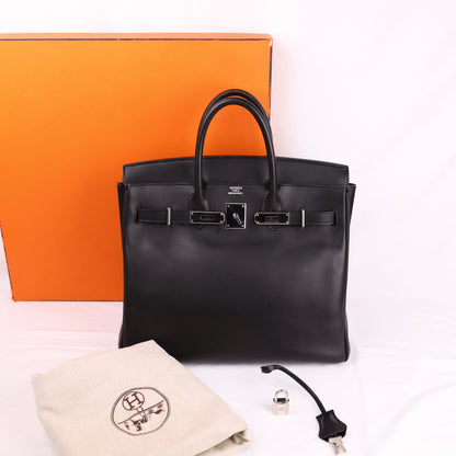 Hermes Hac 32 Handbag in Evercalf Black 2009，full view