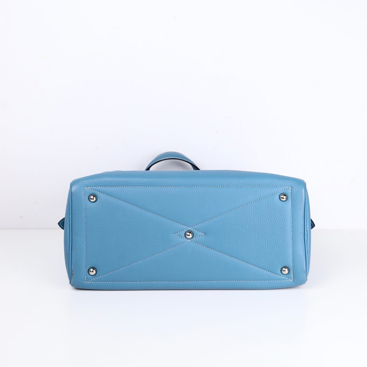 Hermes｜ Victoria 35 Handbag Taurillon Clemence Blue Jean 2007