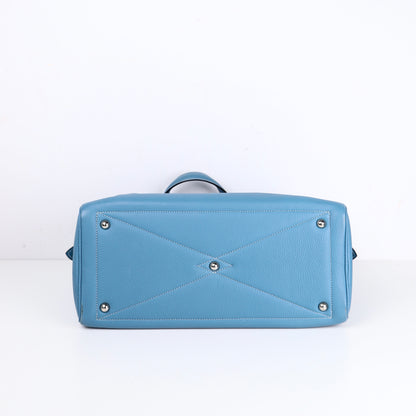 Hermes｜ Victoria 35 Handbag Taurillon Clemence Blue Jean 2007