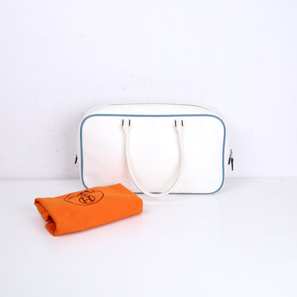 Hermes｜Plume Elan 28 Handbag Blanc/Blue Jean Epsom 2006