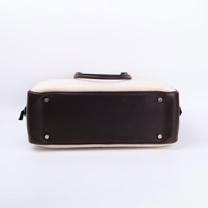 Hermes Plume 32 Handbag in Box Calf/Canvas Ebene 2002,bottom