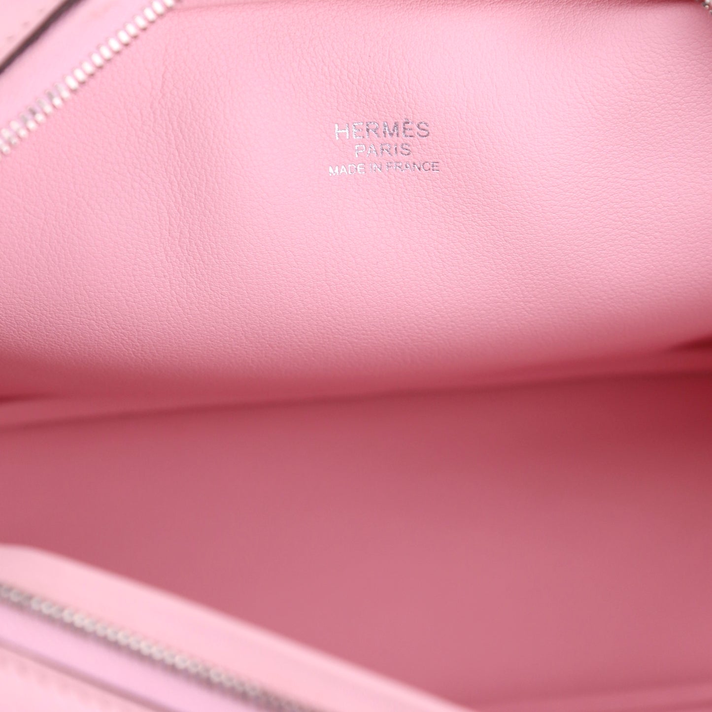 Hermes Plume Mini Handbag Plume in Rose Sakura Swift 2015, logo