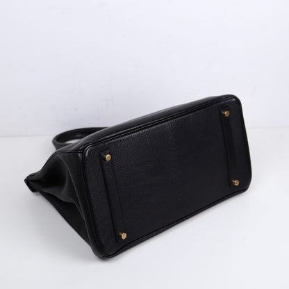 Hermes| Birkin 35 Handbag  Black Coromandel Cherve 2001