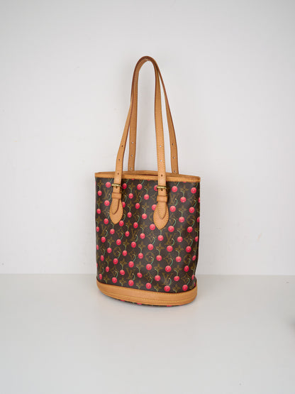 Louis Vuitton X Takashima Murakami 2005 Monogram Cherry  Tote Handbag