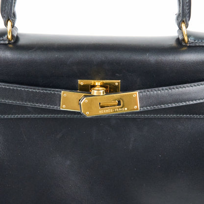 Hermes｜ Kelly 28  Black box calf  Handbag 1994