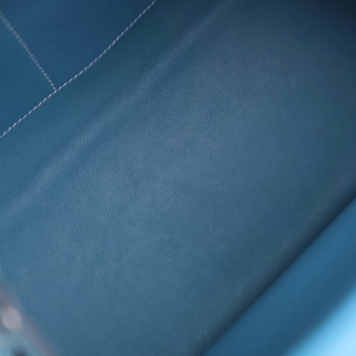 Hermes Kelly Flat 35 in Swift Blue Jean 2007 PHW ,inside