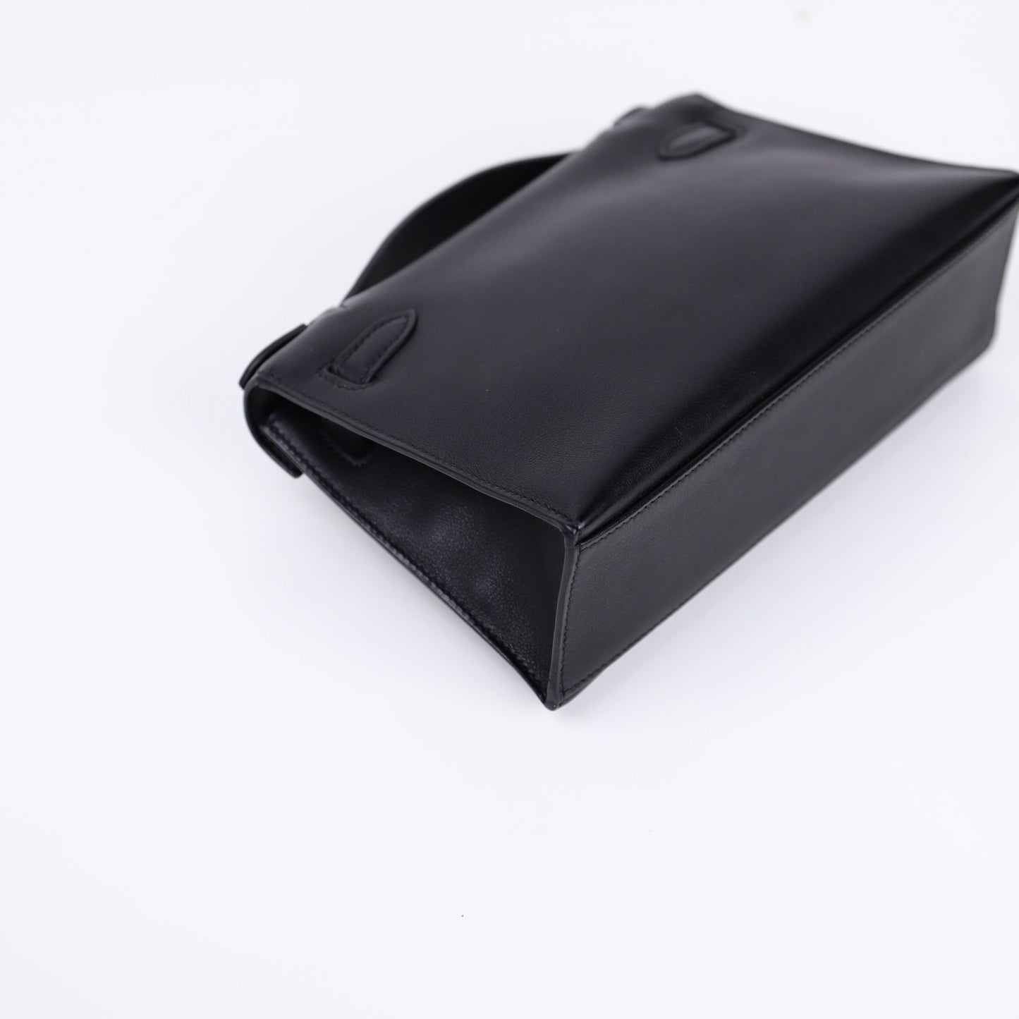 Hermes｜Kelly Pochette Black Handbag Evergrain 2008