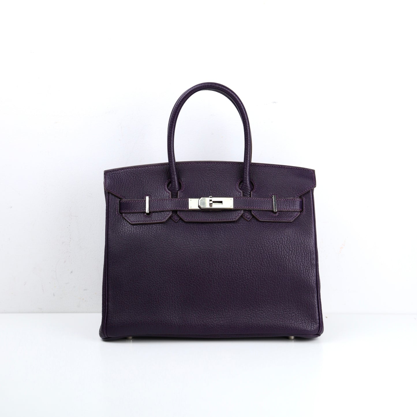 Hermès Birkin 30 Handbag in Chèvre Raisin/Lilas ,front view 1
