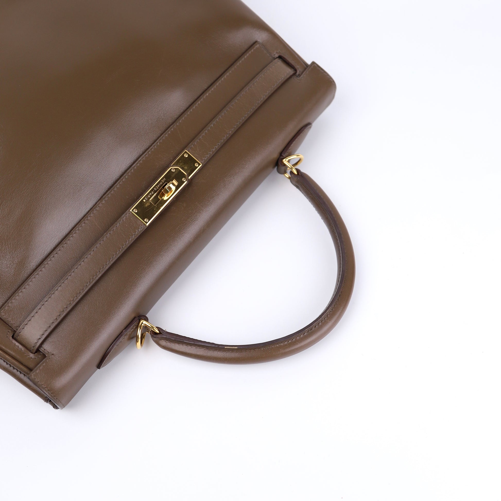 Hermes Kelly 35 Handbag Box Calf Olive Vert 2008,handle