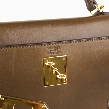 Hermes｜ Kelly 32  Handbag Barenia Vert Olive 2001