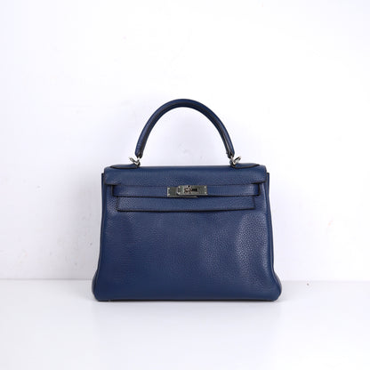 Hermes｜ Kelly 28 Handbag Togo Prussian Blue 2009