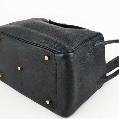 Hermes｜ Lindy 30 2-way Handbag  Black Taurillon Clemence 2011