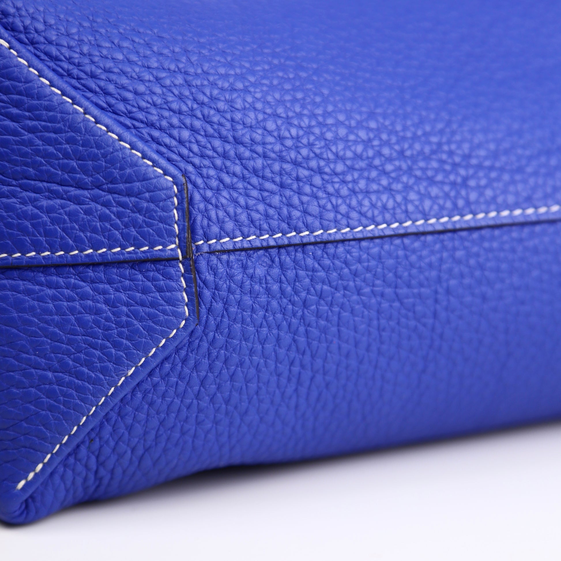 Hermes Double Sens Reversible Tote Bag in Togo Etain / Blue Electric 2010，year stamp ，squareO