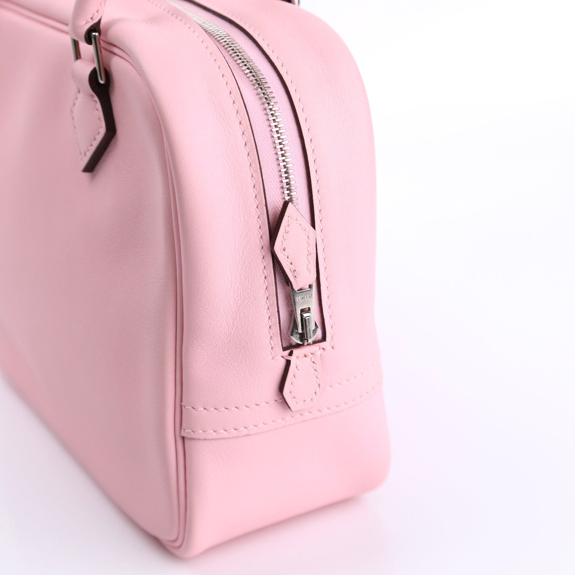 Hermes Plume Mini Handbag Plume in Rose Sakura Swift 2015, zipper