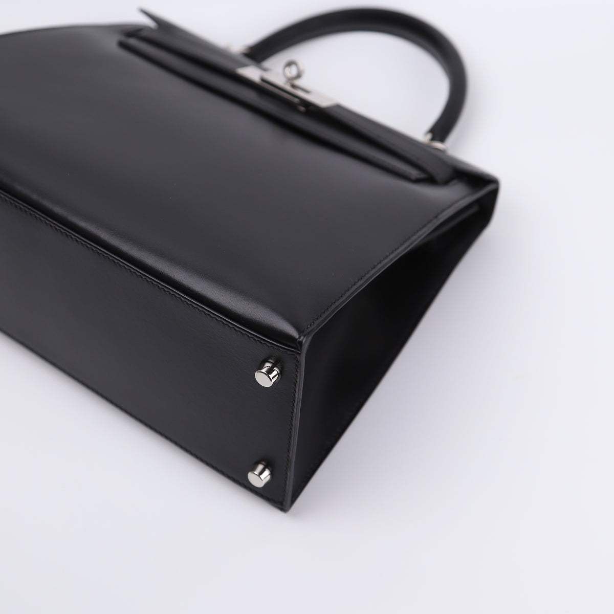 Hermes Kelly 28 Handbag in Box Calf Noir（Black）2006 PHW,corner2