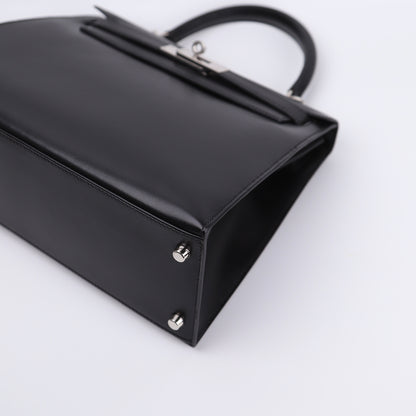 Hermes Kelly 28 Handbag in Box Calf Noir（Black）2006 PHW,corner2