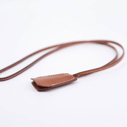 Hermes Barenia Clochette Keyholder Necklace Fauve, right side