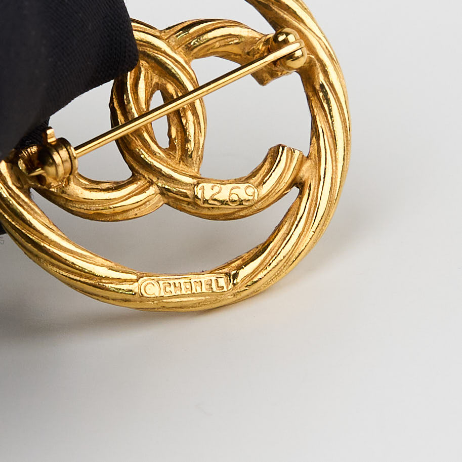 Chanel |Vintage Coco mark Brooch Gold Plated 1980s