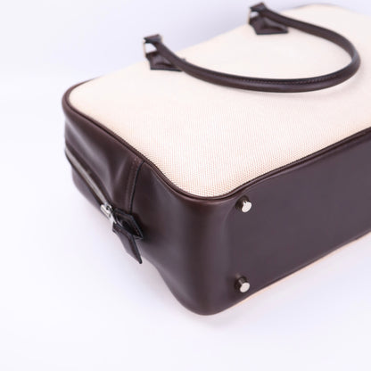 Hermes Plume 32 Handbag in Box Calf/Canvas Ebene 2002,corner3