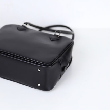 Hermes Plume Mini  Handbag in Box Calf Black 2002,corner4
