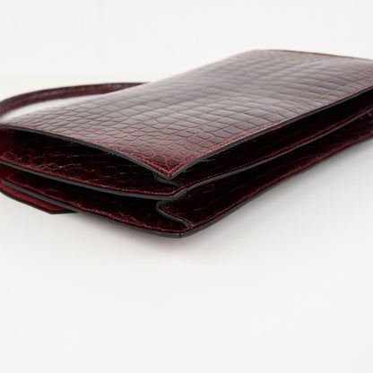 Hermes｜Cordeliere Vintage Handbag Burgundy Crocodile  1982