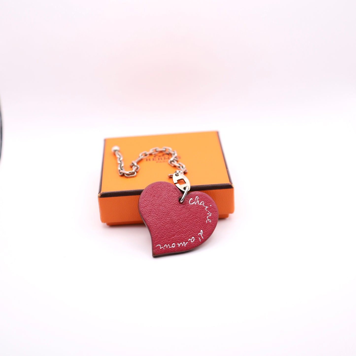 Hermes |Valentine Limited  S925 Heart Motif  Bag Charm Cherve