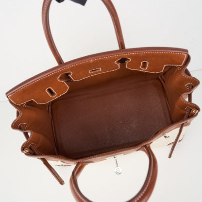 Hermes｜Birkin 30 Handbag  Barenia/Toile Faubourg Canvas 2003