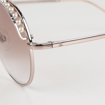 Chanel | Pearl Sunglasses Pink Gold 4247-H