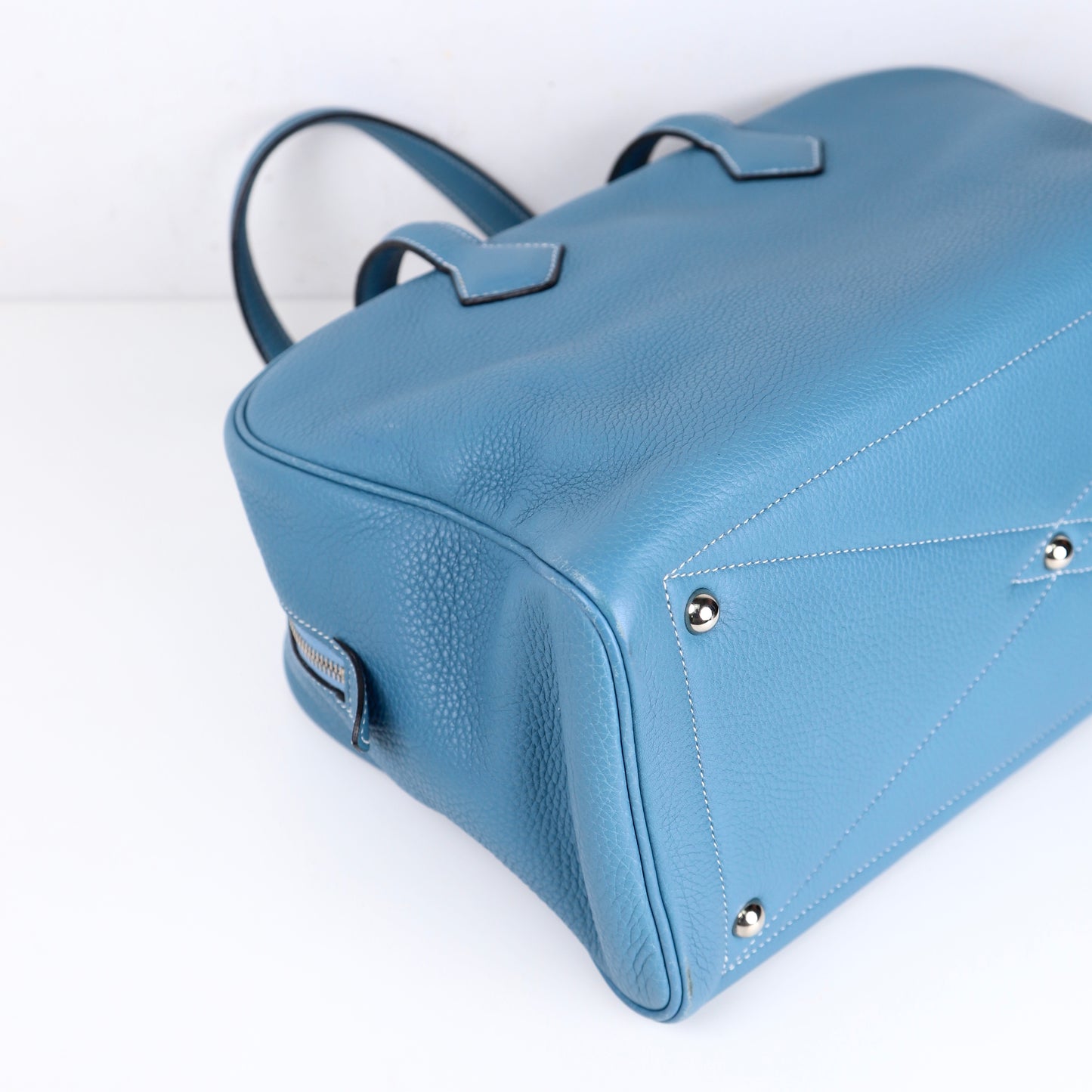 Hermes｜ Victoria 35 Handbag Taurillon Clemence Blue Jean 2007