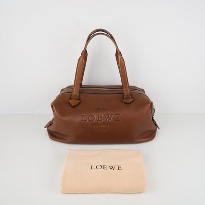 LOEWE｜ Brown Leather Boston Handbag Shoulder bag