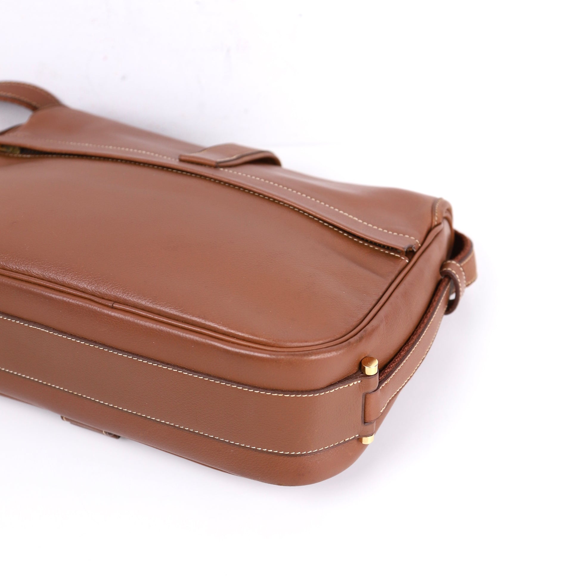 Hermes Noumea Shoulder Bag in Novillo Noisette 1985,corner4