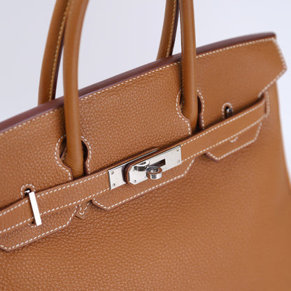 Hermes Birkin 30 Handbag in Togo Gold 2008,hardware