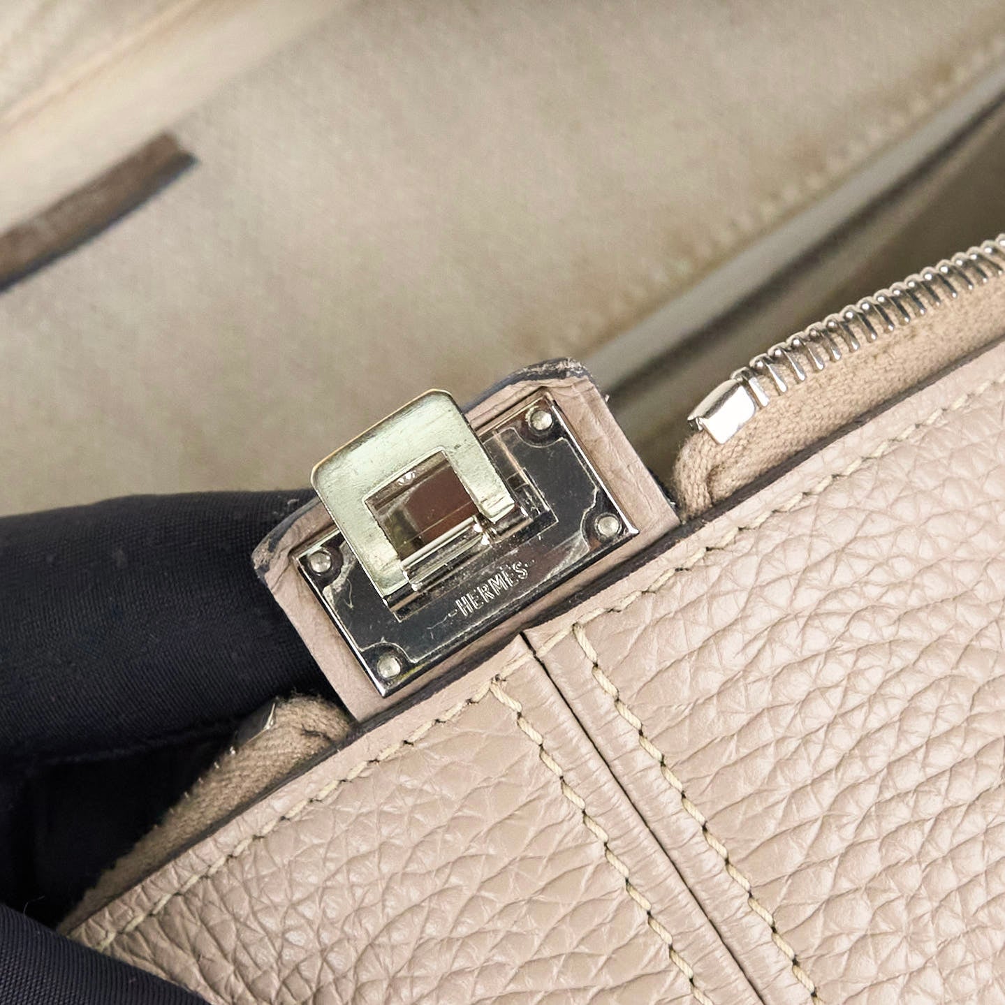 Hermes| Victoria Ⅱ 35 Gris Tourterelle Taurillon Clemence 2015