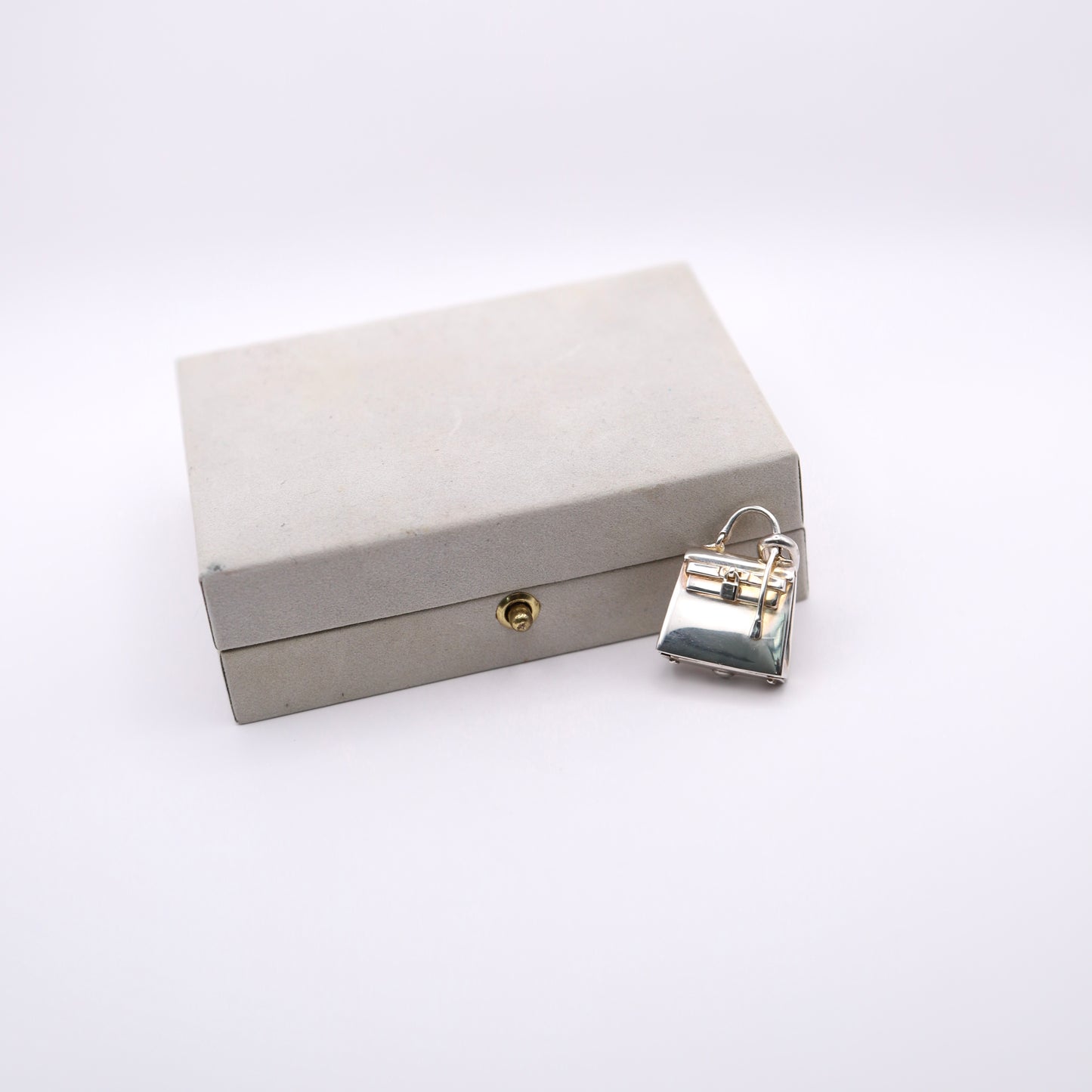 Hermes S925 Silver Kelly Bag Motif Pendant Top，full view