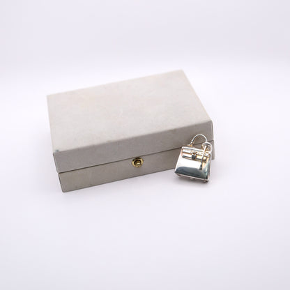Hermes S925 Silver Kelly Bag Motif Pendant Top，full view