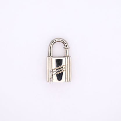 Hermes 1998 Limited Cadena Annee Aebre  Padlock Palladium Plated,front view 1. 