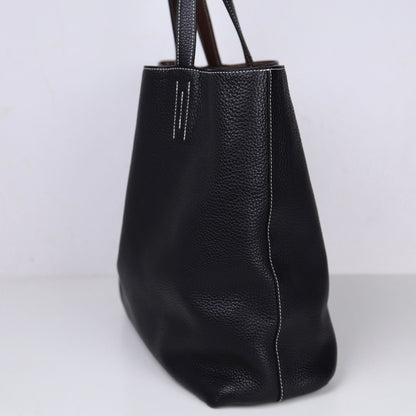 Hermes｜ Double Sens shoulder bag reversible Tote bag Black/Chocolate Togo 2013