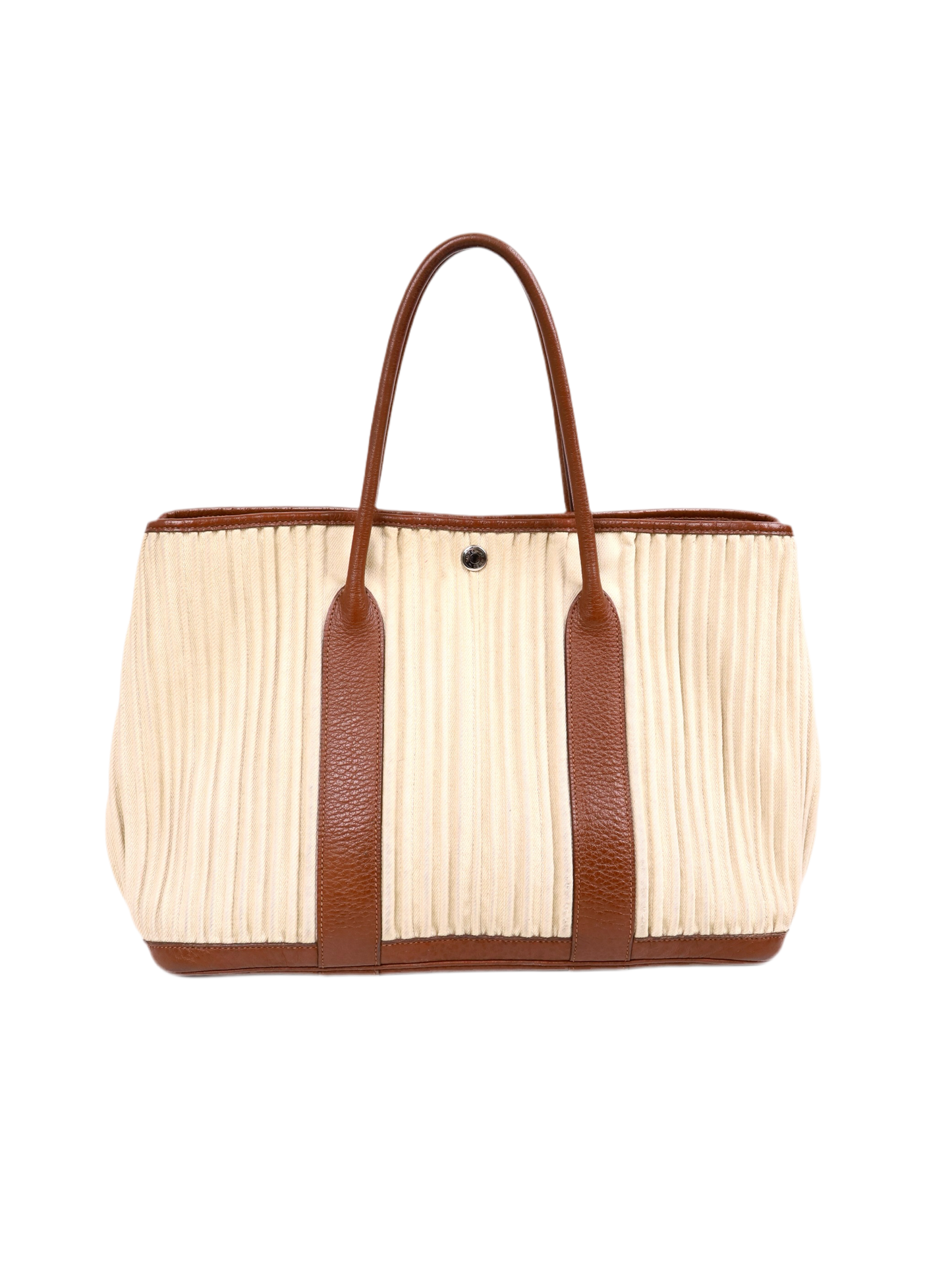 Hermes｜Garden Party PM  Handbag Ribbed Canvas 2008