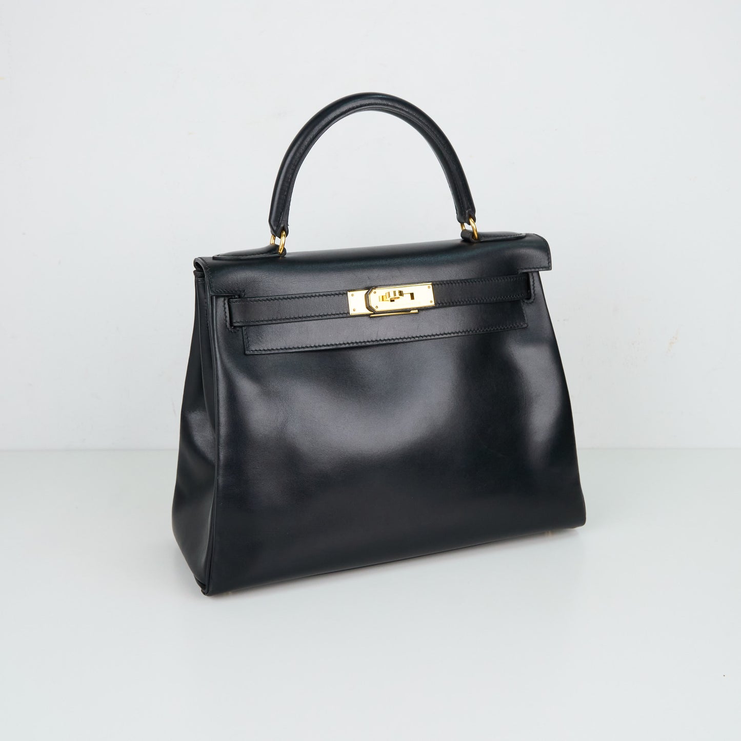 Hermes｜ Kelly28 Handbag Box calf Black 1998