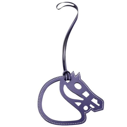 Hermes|Paddock Shubal Horse Charm Blue Sapphire Swift