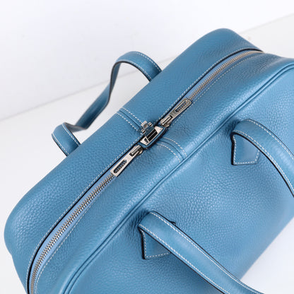 Hermes｜ Victoria 35 Handbag Taurillon Clemence Blue Jean 2007