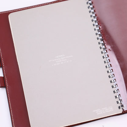 Hermes Journal Case Notebook Cover in Chamonix Rouge H 2001, inside