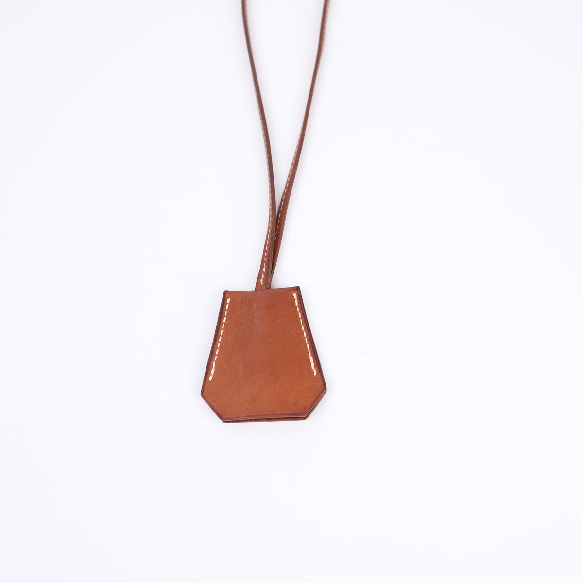 Hermes Barenia Clochette Keyholder Necklace Fauve, back side