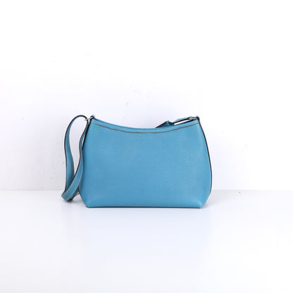Hermes Berlingot Shoulder Bag in Togo Blue Jean 2003，front view