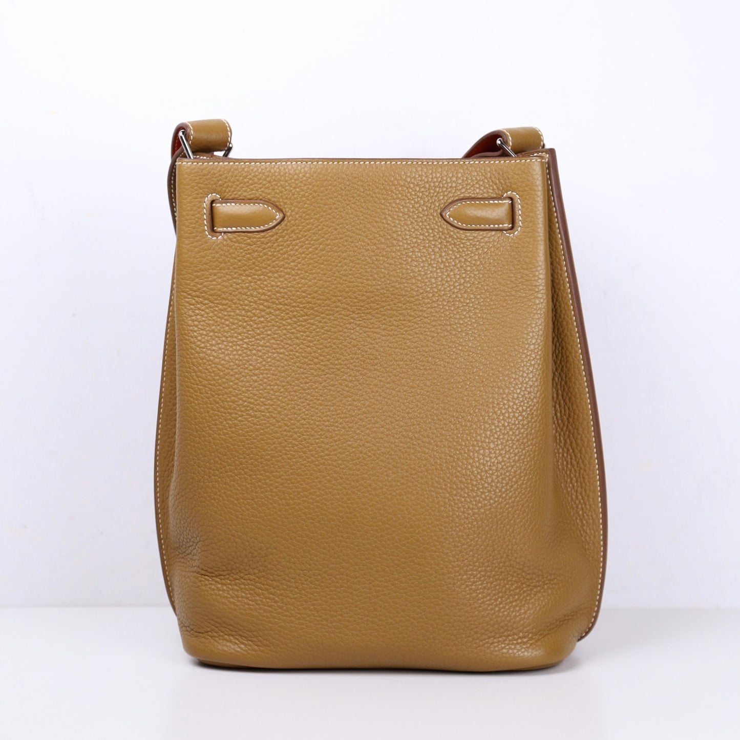 Hermes｜ So Kelly 22 Handbag Kraft/Sanguine Taurillon Clemence 2011