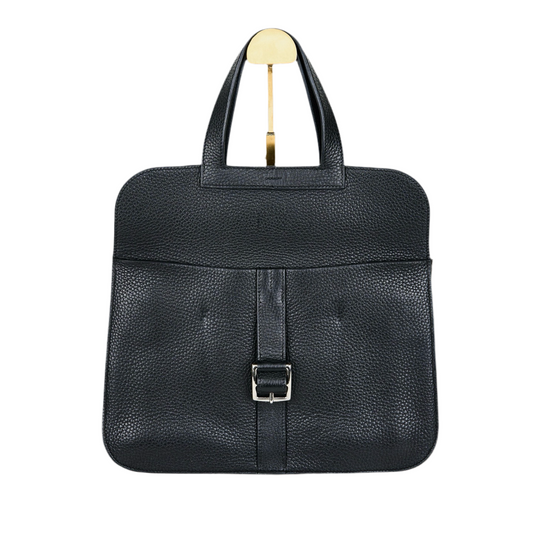 Hermes｜ Halzan 31 Black Taurillon Clemence 5 way handbag  C 2018