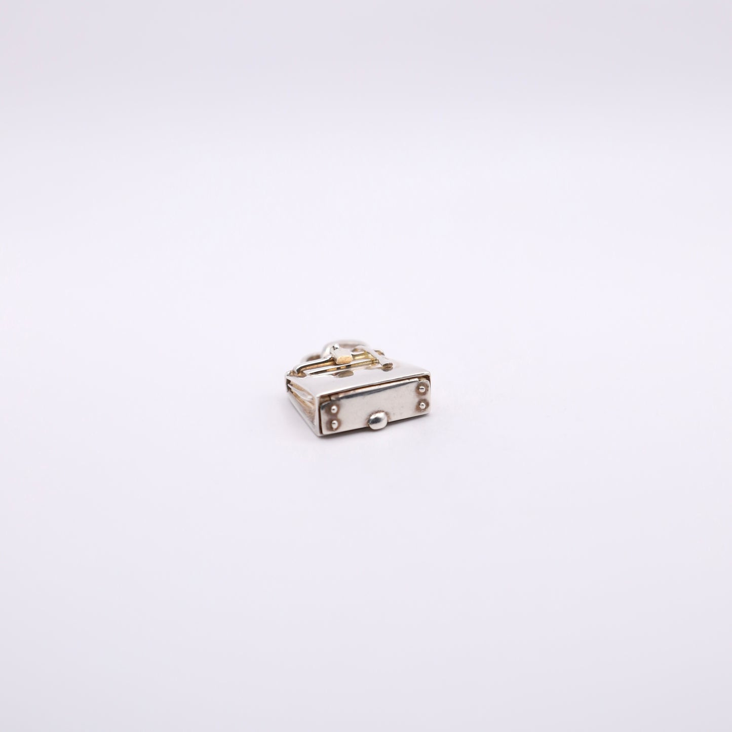 Hermes S925 Silver Kelly Bag Motif Pendant Top， bottom
